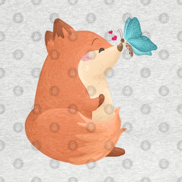 Fox Kissed by the Butterfly by Khotekmei